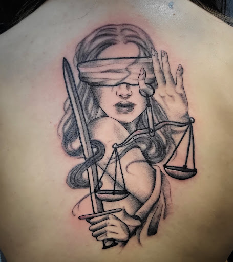 Explore pin up girl tattoo ideas, creative tattoo ideas in San Diego, available at Goddess Temple Tattoo Studio