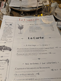 Restaurant Le carillon à Sainte-Maxime (le menu)
