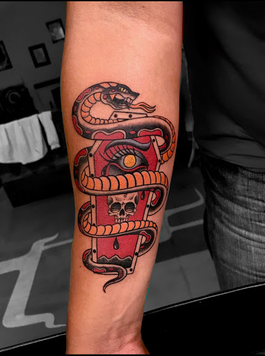 Explore family guy tattoo ideas, creative tattoo ideas in Houston, available at Los Muertos Tattoo Studio and Art Gallery