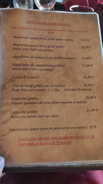 Menu / carte de Restaurant La Vigne Haute à Castelfranc