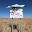 Roswell welcome sign and spaceship