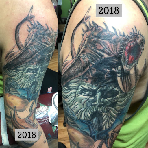 Explore word tattoo ideas for men, creative tattoo ideas in Sunbury, available at Spot of Ink