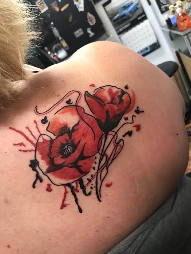 Explore shell tattoo ideas, creative tattoo ideas in Pigeon Forge, available at Black Orchid Tattoo Studio