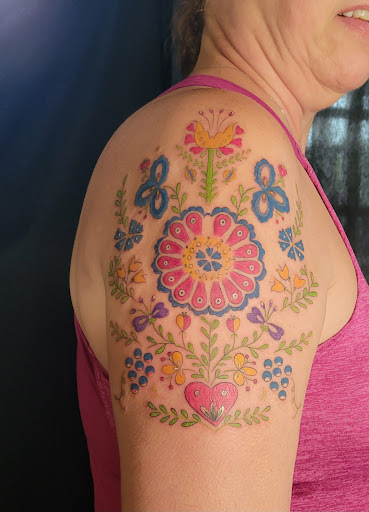 Explore tattoo ideas shoulder blade, creative tattoo ideas in Minocqua, available at Whisky Rose Tattoo Parlor