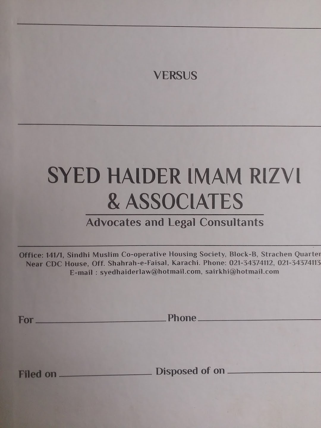 Syed Haider Imam Rizvi & Associates