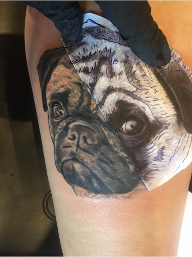 Explore flag tattoo ideas, creative tattoo ideas in Great Falls, available at Alpha Tattoos & Piercings