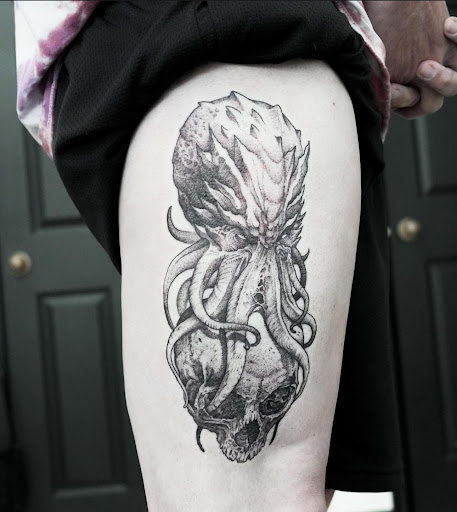 Explore cyber tattoo ideas, creative tattoo ideas in Logan, available at The White Wasp Tattoo Studio