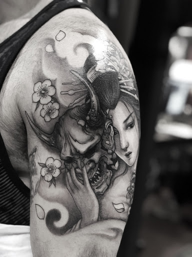 Explore forearm name tattoo ideas, creative tattoo ideas in Los Angeles, available at Hailin Tattoo Studio