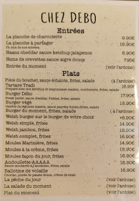 Restaurant Chez Débo à Boulogne-sur-Mer (la carte)