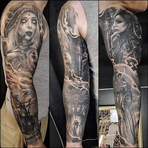 Explore destiny name tattoo ideas, creative tattoo ideas in Utica, available at Watchtower Tattoo Company