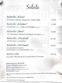 Restaurant allemand Wirtshaus Harzklause à Herzberg am Harz (le menu)