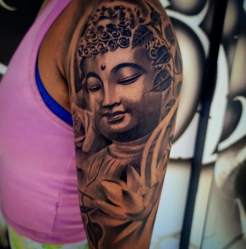 Explore rest in peace tattoo ideas, creative tattoo ideas in San Antonio, available at Firme Copias Tattoo Studio