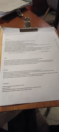 Carte du Osteria Pappabona à Perugia