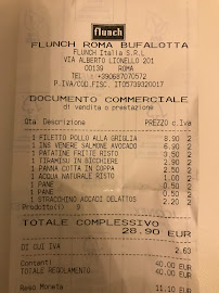 Carte du Flunch (Roma) à Rome
