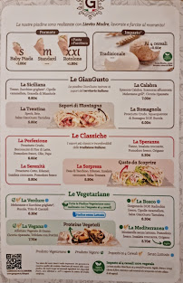 Menu / carte de Piadineria GianGusto à Empoli