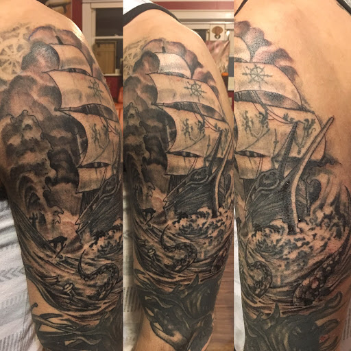 Explore stick n poke tattoo ideas, creative tattoo ideas in Milford, available at Golden Hammer Tattoo Studios