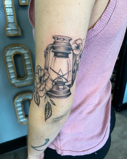 Explore 1/4 sleeve tattoo ideas, creative tattoo ideas in Arlington, available at Rock and Rose Tattoo