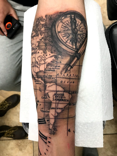 Explore coordinate tattoo ideas, creative tattoo ideas in Colorado Springs, available at West Side Tattoo