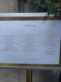 Restaurant français La Société à Paris - menu / carte