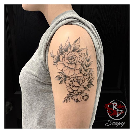 Explore blast over tattoo ideas, creative tattoo ideas in Cincinnati, available at Red Dragon Tattoo & Piercing