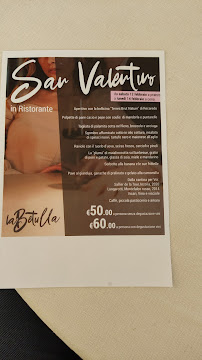Restaurant La Betulla à Trana (le menu)