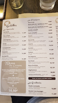Crêperie Crêperie des Oursons à Cabourg (le menu)