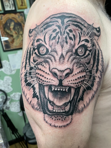 Explore foo dog tattoo ideas, creative tattoo ideas in Hackettstown, available at First Place Tattoos