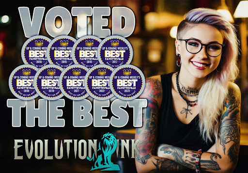 Explore upper back tattoo ideas for guys, creative tattoo ideas in Fayetteville, available at Evolution Ink Tattoo and Piercing Studio