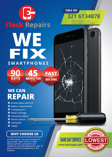 Cell Phone Store «iteck repair», reviews and photos, 7406 N Atlantic Ave, Cape Canaveral, FL 32920, USA