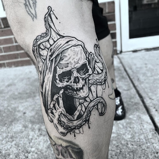 Explore ski mask tattoo ideas, creative tattoo ideas in Patchogue, available at East End Tattoo of Patchogue