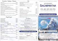 SAGARMATHA à Paris menu