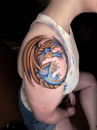 Explore karma tattoo ideas for men, creative tattoo ideas in Arlington, available at The Chosen One Ink