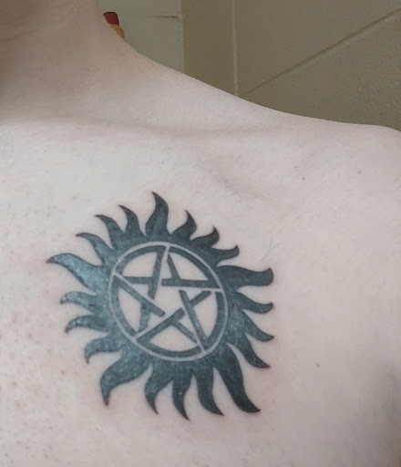 Explore dog portrait tattoo ideas, creative tattoo ideas in Goose Creek, available at Red Kirin Tattoo