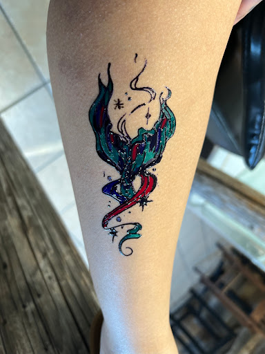 Explore dog memorial tattoo ideas, creative tattoo ideas in Port Aransas, available at SHARK ATTACK TATTOO