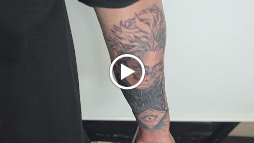 Explore minimalist dog tattoo ideas, creative tattoo ideas in Los Angeles, available at Mantle Tattoo