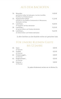 Restaurant Poseidon Astfeld à Langelsheim carte