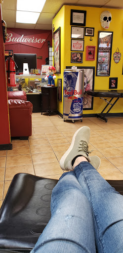 Explore shoulder tribal tattoo ideas, creative tattoo ideas in Brownsville, available at Sagrado Corazon Tattoo Studio