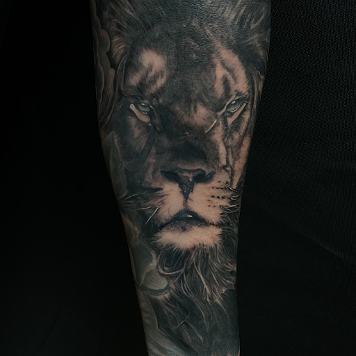 Explore halloween sleeve tattoo ideas, creative tattoo ideas in Oklahoma City, available at Oklahoma Tattoo Collective