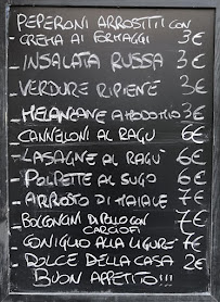 Menu du Pizzeria Bar Trattoria via Dante à Sanremo