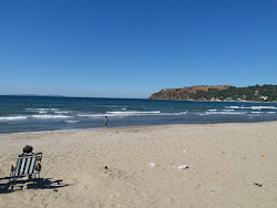 Photo de Eskel beach avec rivage droit, long