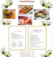 Restaurant les oliviers à Noisy-le-Grand menu