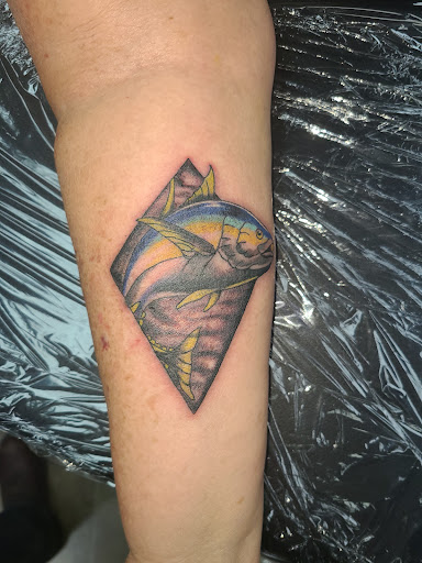 Explore male inner bicep tattoo ideas, creative tattoo ideas in Helena, available at Legacy Ink