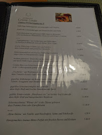 Menu du Landgasthof Grüne Linde à Hof