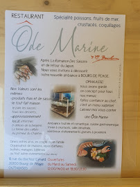 Restaurant gastronomique Ôde Marine à Bourg-de-Péage (le menu)