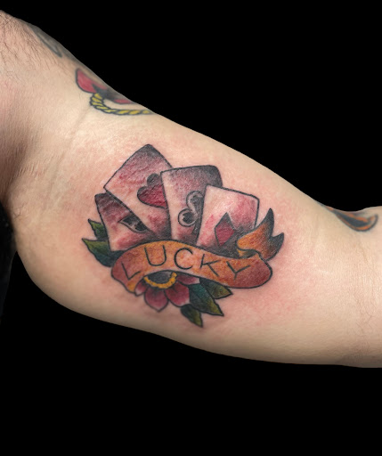 Explore tattoo sleeve filler ideas for a woman, creative tattoo ideas in Bogota, available at Lolas Tattoo Shop