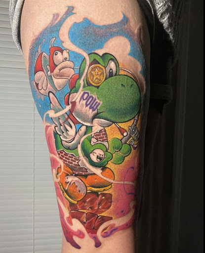 Explore tattoo ideas with son's name, creative tattoo ideas in Upland, available at Greaskull Tattoo Alley