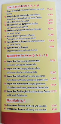 Restaurant asiatique Saigon Asia à Varel - menu / carte
