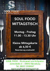 Restaurant SOUL FOOD Schwäbisch & Grill Bar & Wein Forum am Hofgarten à Günzburg (le menu)