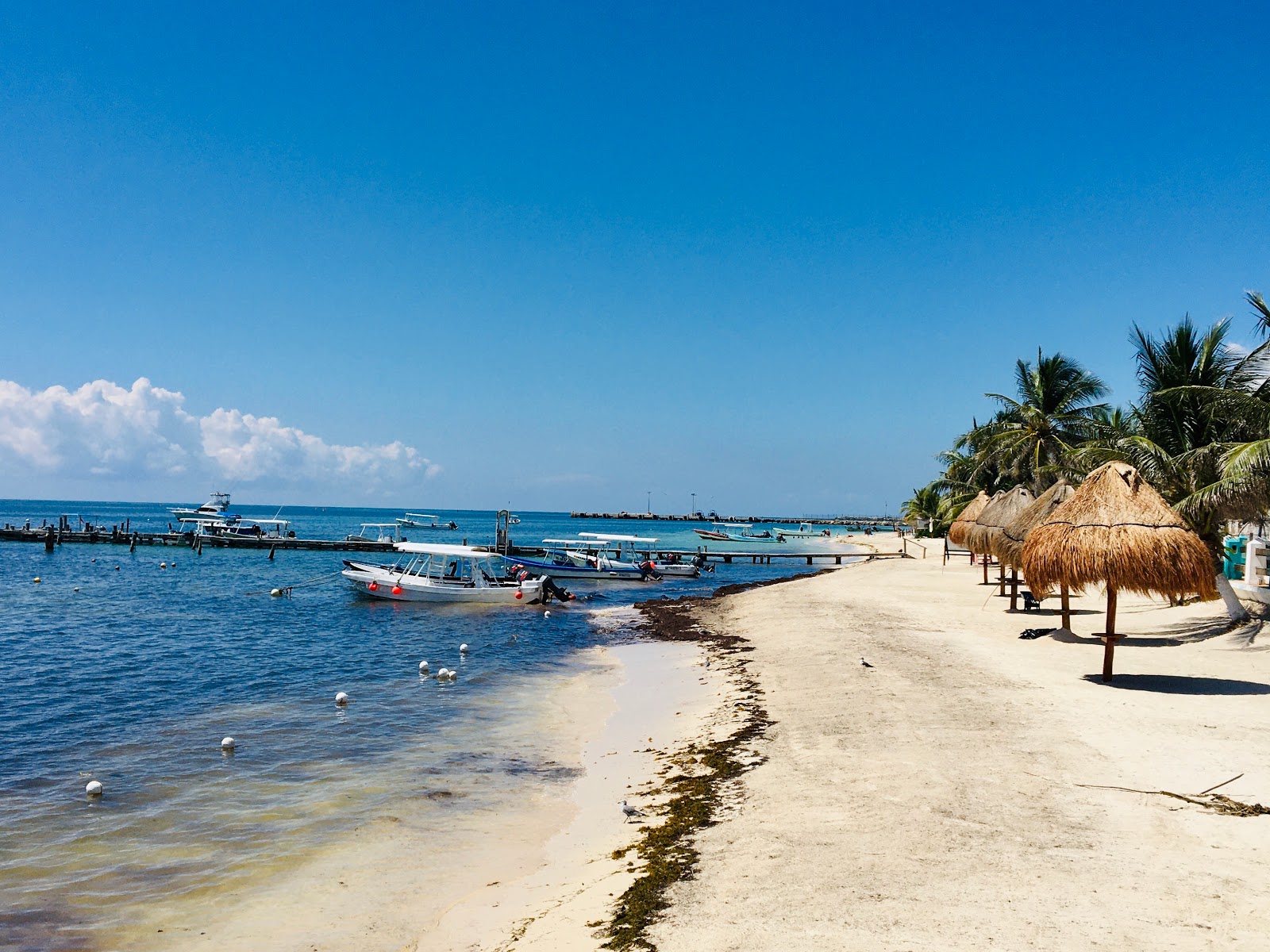 Fotografija Playa Puerto Morelos z dolga ravna obala