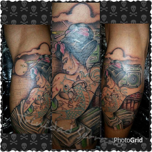 Explore chest to arm tattoo ideas, creative tattoo ideas in Cheyenne, available at The T.R.I.B.E. Zoo, LLC Tattoo